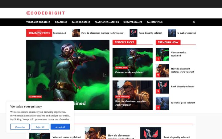Screenshot of codedright.net