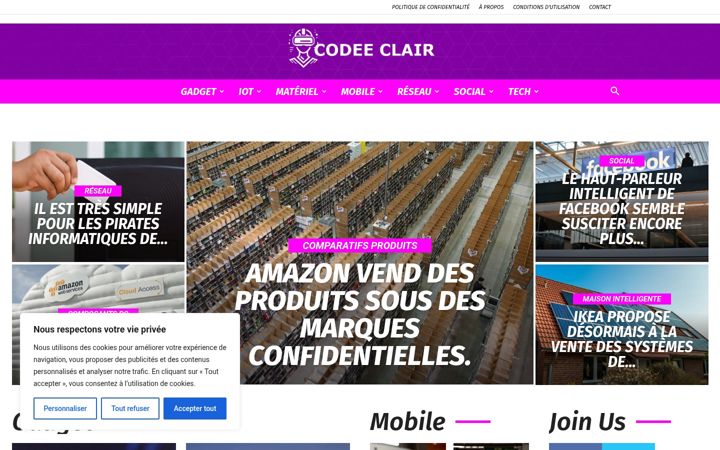 Screenshot of codeeclair.fr
