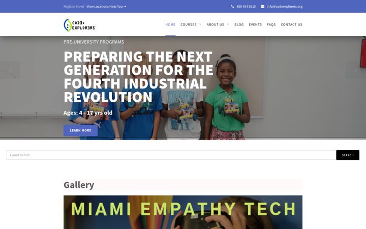 Screenshot of codeexplorers.org