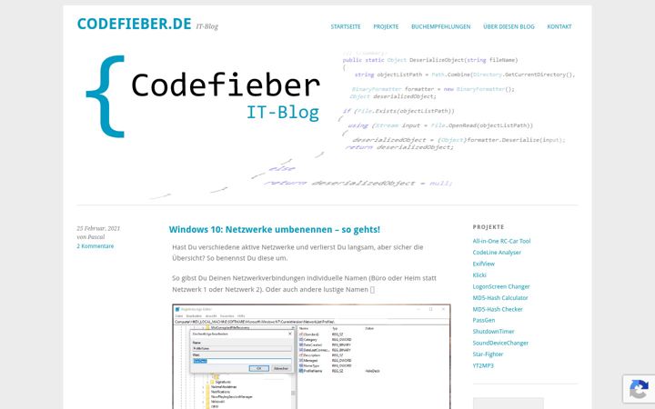 Screenshot of codefieber.de