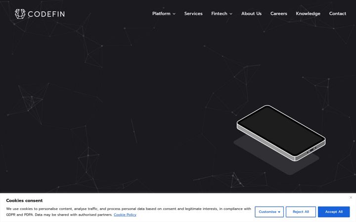 Екранна снимка на codefin.io