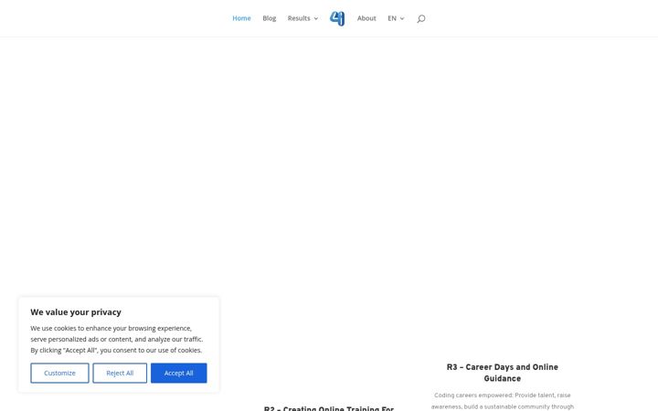 Screenshot of codeforfuture.eu