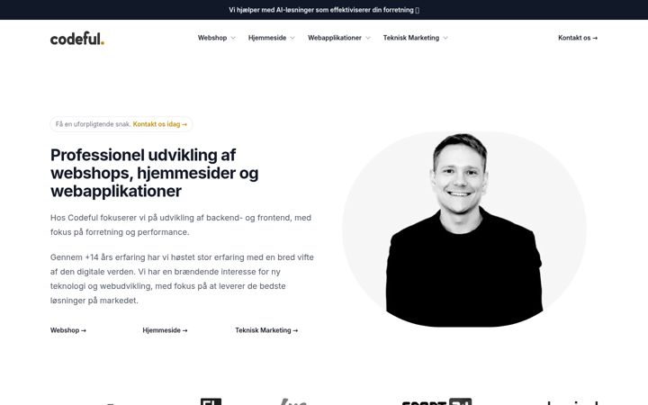 Screenshot of codeful.dk