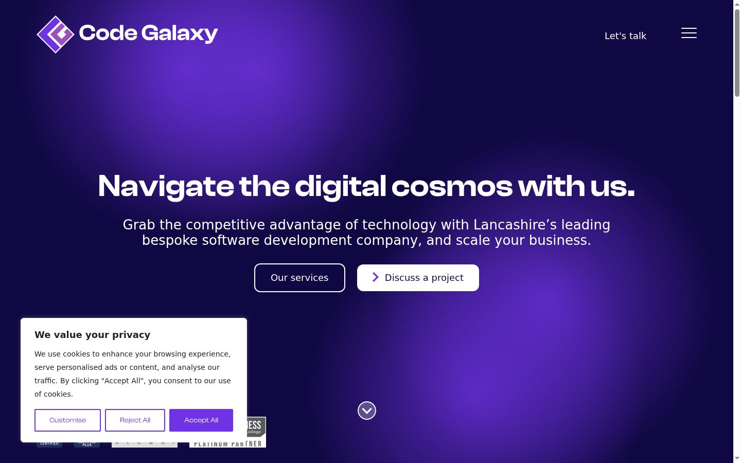 Screenshot del banner di consenso mostrato prima di qualsiasi interazione