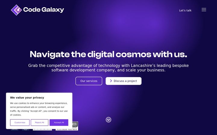 Snímek obrazovky codegalaxy.co.uk