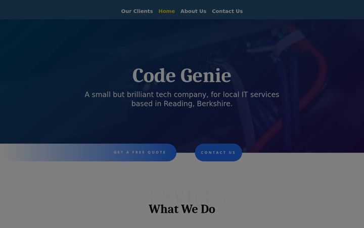 Snímek obrazovky codegenie.co.uk