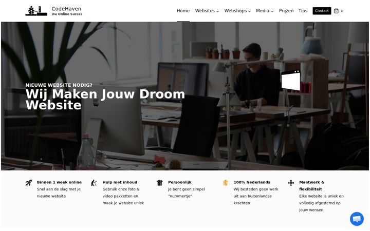 Screenshot van codehaven.nl