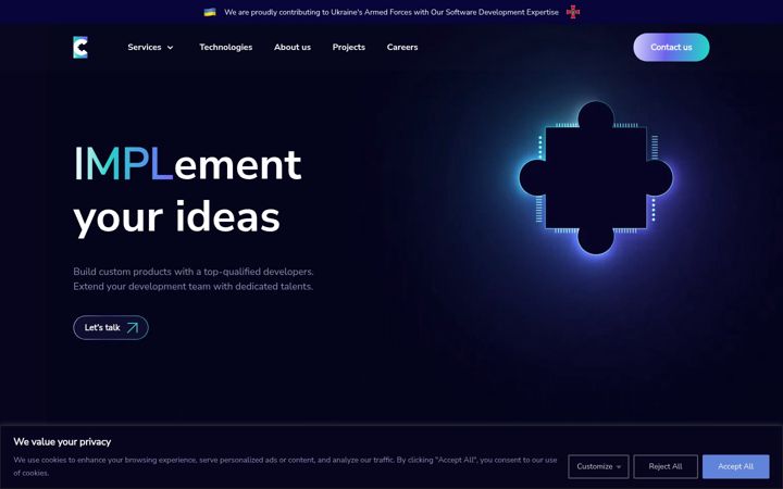 Екранна снимка на codeimpl.io