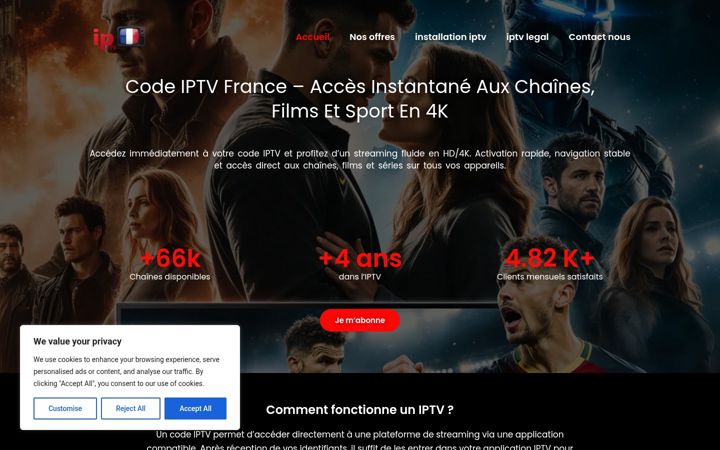 Screenshot of codeiptv4k.net