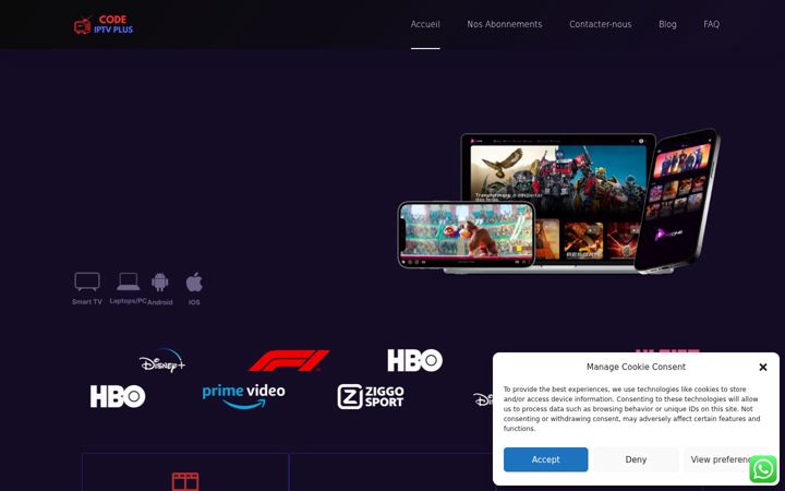 Captură de ecran a codeiptvplus.org