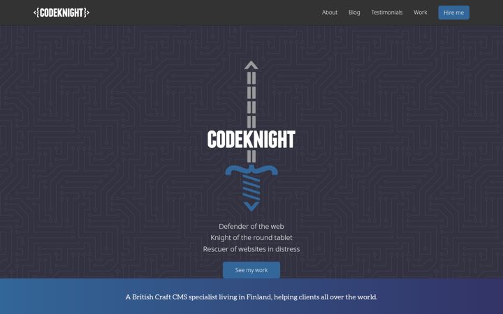Screenshot of codeknight.co.uk