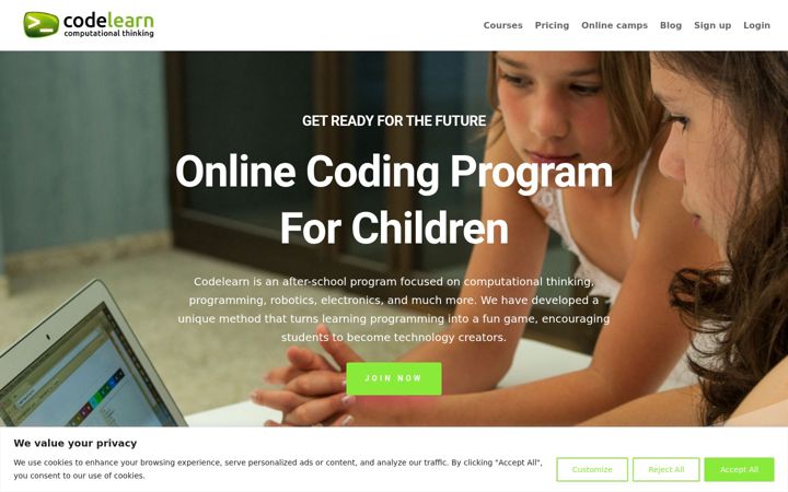 Screenshot of codelearn.com