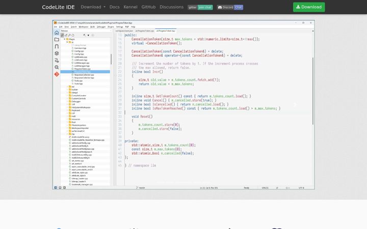 Screenshot of codelite.org