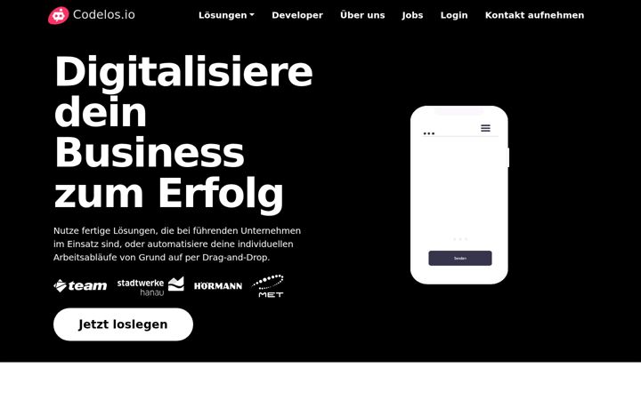 Екранна снимка на codelos.io