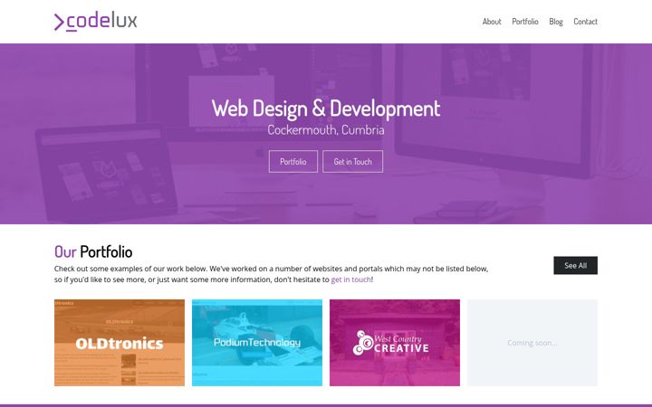 Screenshot of codelux.co.uk