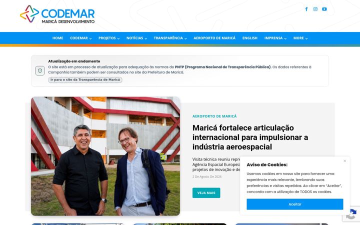 Posnetek zaslona codemar-sa.com.br
