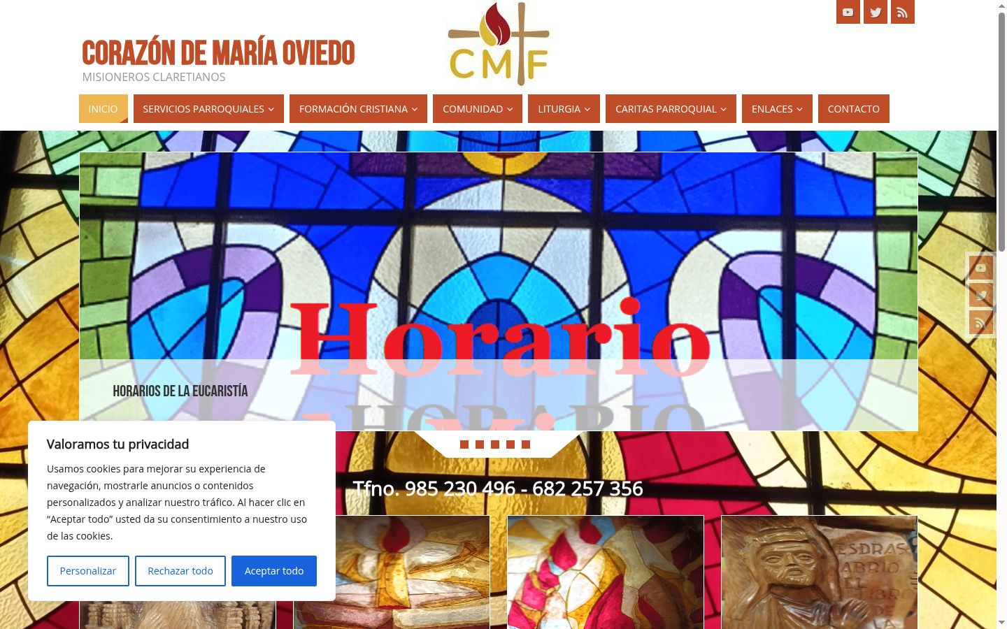 Captura de ecrã do banner de consentimento apresentado antes de qualquer interação