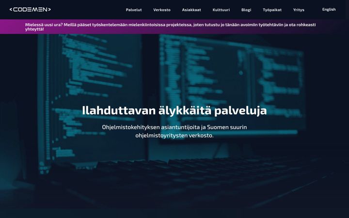 Skærmbillede af codemen.fi