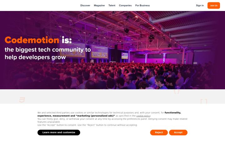 Screenshot of codemotion.com