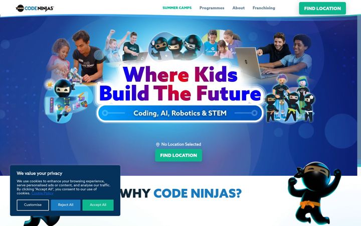 Screenshot of codeninjas.co.uk