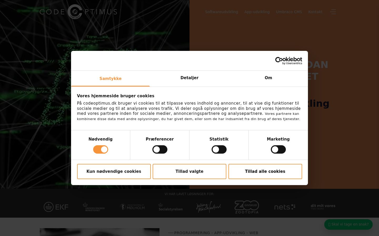 Screenshot of the consent banner shown before any interaction