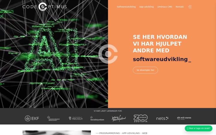 Screenshot of codeoptimus.dk