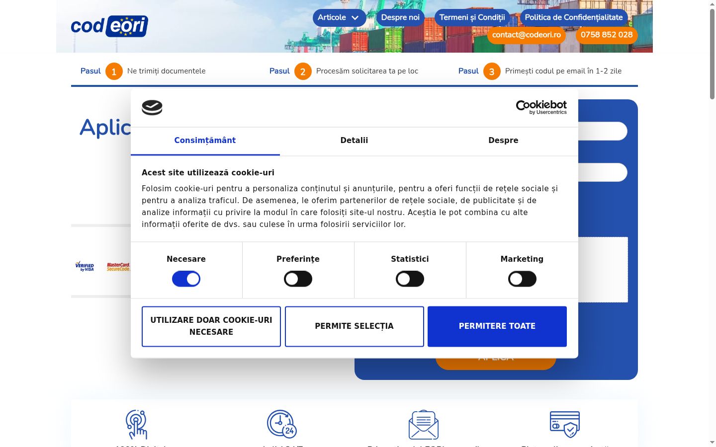 Kuvakaappaus suostumusbannerista, joka näytettiin ennen mitään vuorovaikutusta