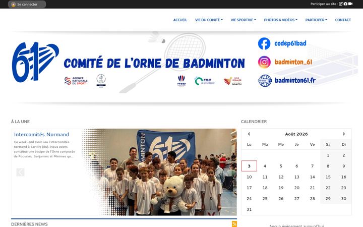 Screenshot di codep61badminton.fr