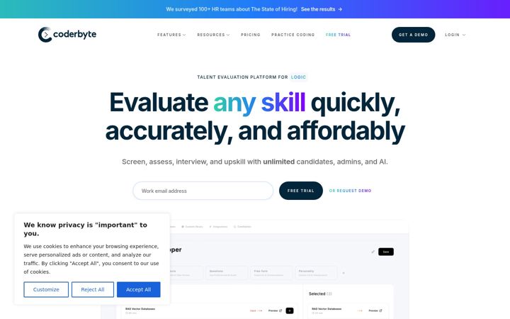 Screenshot of coderbyte.com