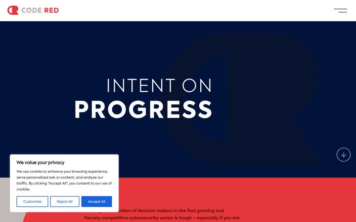 Screenshot of coderedcomms.com