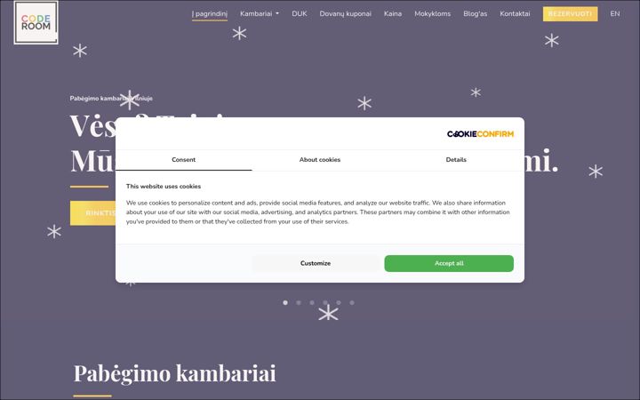 Ekraanipilt saidist coderoom.lt
