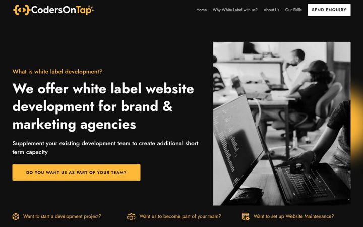 Screenshot of codersontap.com