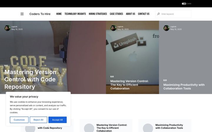 Screenshot of coderstohire.com