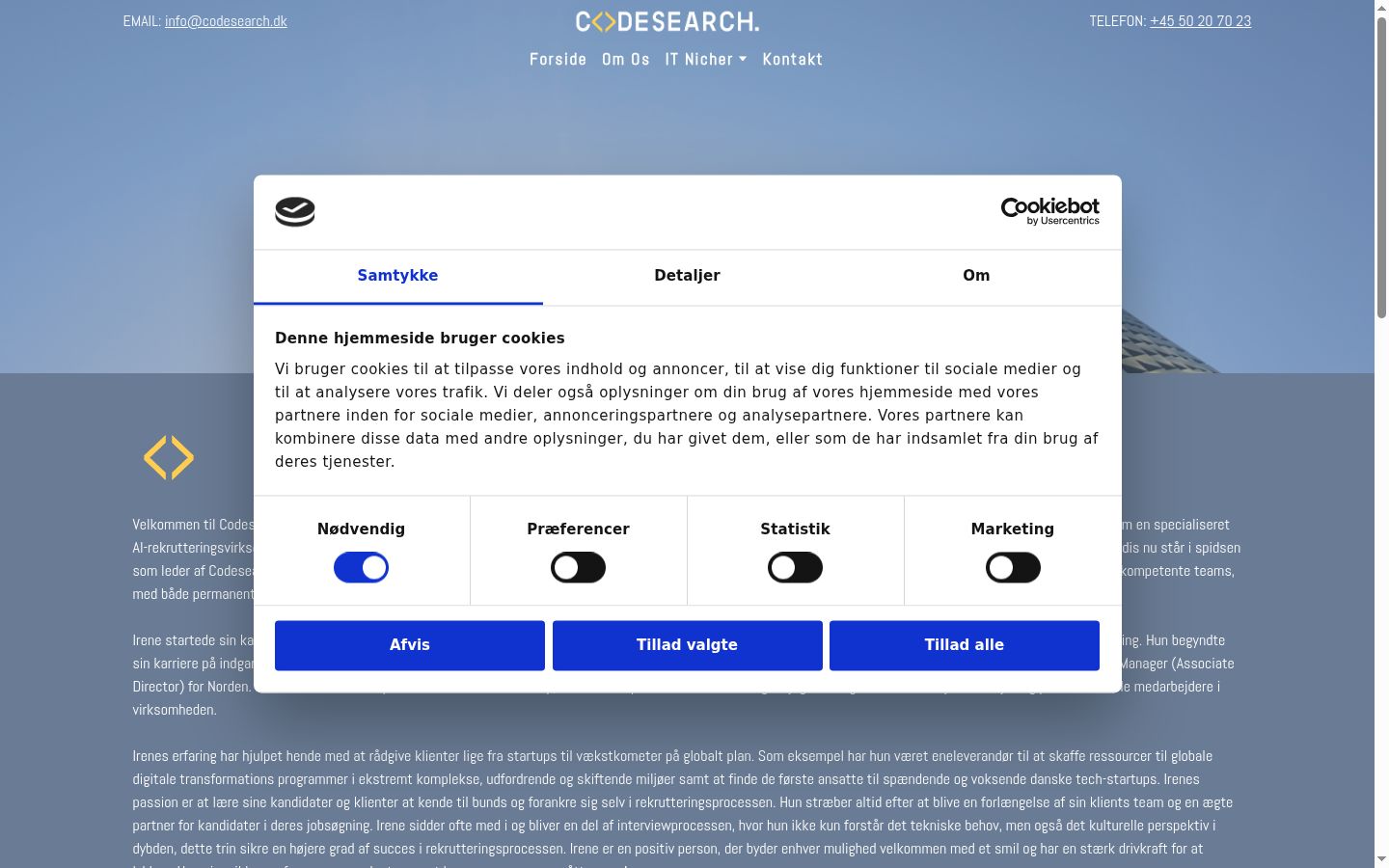 Screenshot of the consent banner shown before any interaction