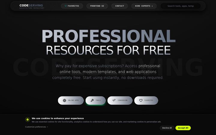 Screenshot of codeserving.com