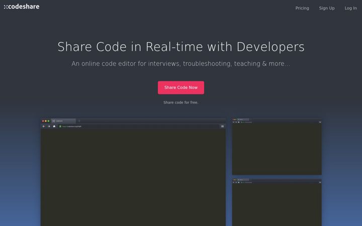 Captura de ecrã de codeshare.io