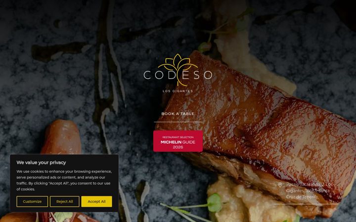Screenshot of codesorestaurant.com