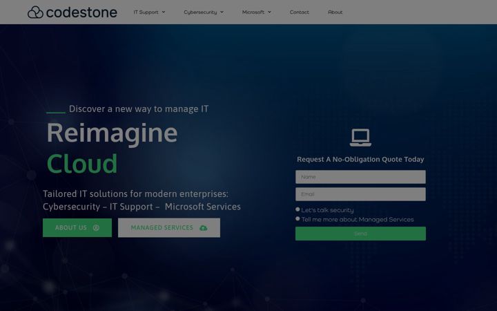 Screenshot of codestonecloudbusiness.com
