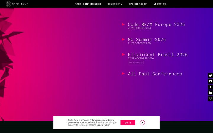 Screenshot of codesync.global