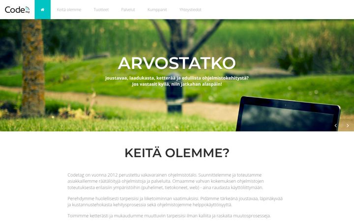 Screenshot of codetag.fi
