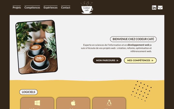 Captură de ecran a codeurcafe.fr