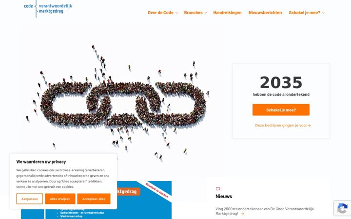 Screenshot of codeverantwoordelijkmarktgedrag.nl
