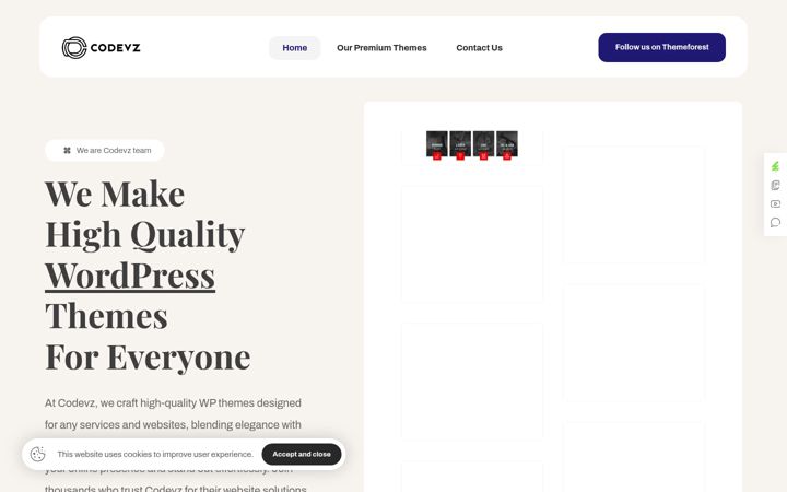 Screenshot of codevz.com