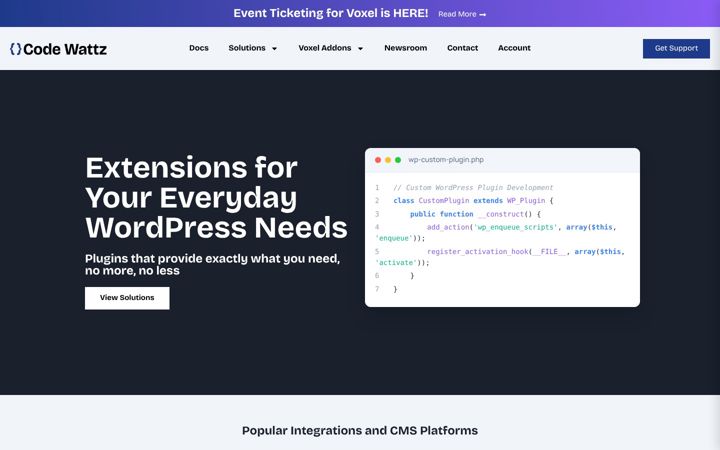 Screenshot of codewattz.com