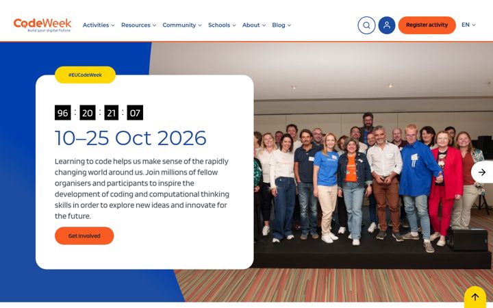 Screenshot of codeweek.eu