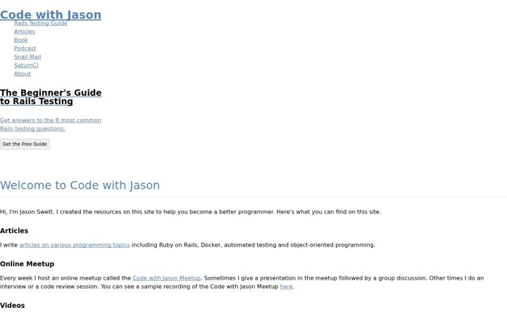 Screenshot of codewithjason.com