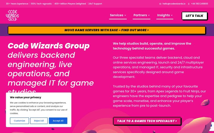 Screenshot of codewizards.co.uk