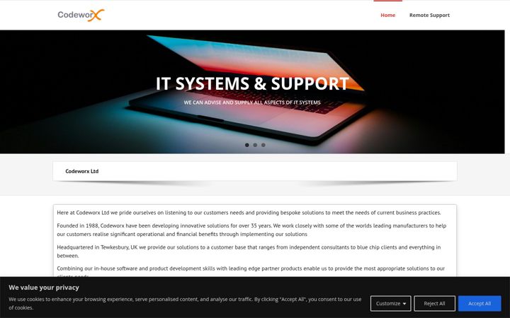 Screenshot of codeworx.ltd.uk