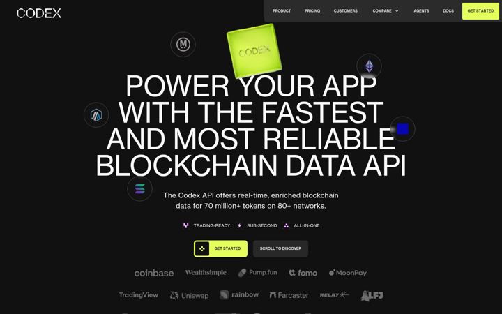 Screenshot of codex.io