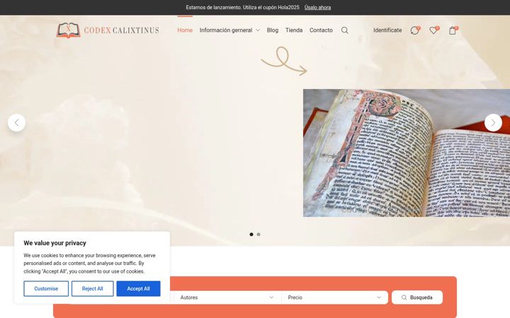 Screenshot of codexcalixtinus.es